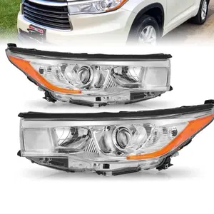 2014 2015 2016 Toyota Highlander Halogen Headlights Assembly Headlamps Pair