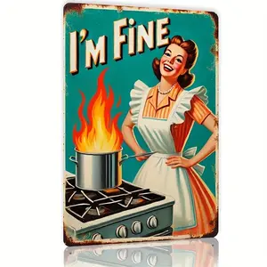 Vintage Cooking Metal Sign, Retro Cooking Metal Sign, Wall Art for Home Kitchen, Kitchen Decor, Living Room Decor, Housewarming Gift, Home Decor