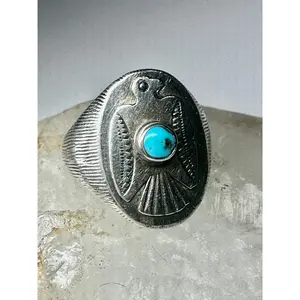 Phoenix ring Navajo band size 9.50 sterling silver women men