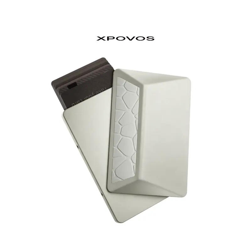 XPOVOS HERO 2.0 Minimalistic RFID Blocking Anti-Theft Lightweight Durable Men's Aluminum EDC Wallet - Pop-Up Card Holder, Cash Slot, Magnetic Closure Money Clip, Gift Box Included - Men's Accessories for Him, Birthday, Rfid Edc Wallet