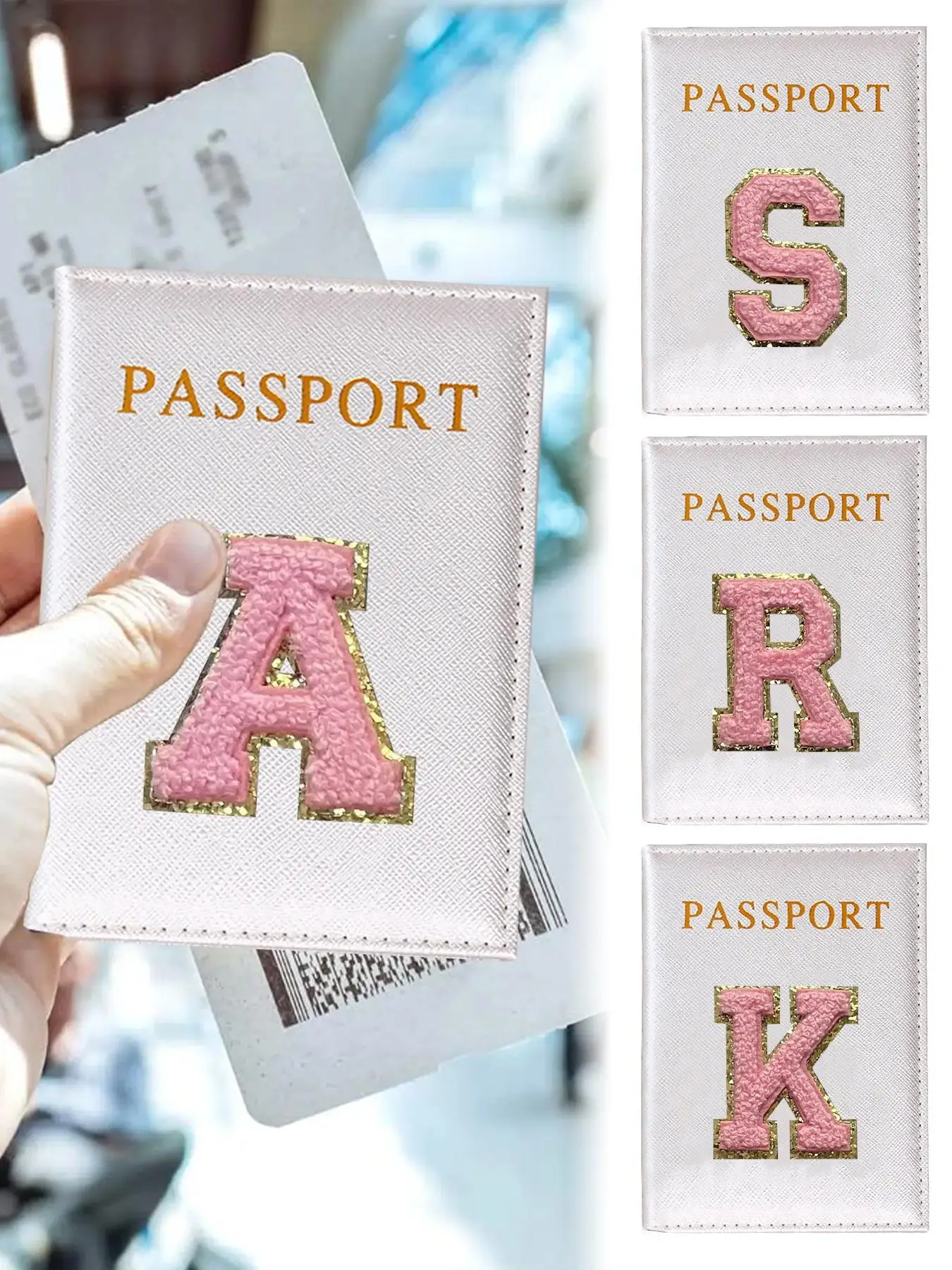 Letter Embroidery Passport Case, Cute Travel Wallet, Personalization Passport Holdercover, Perfect Vacation Travel Accessories