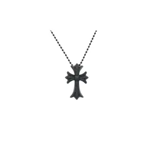 Silicone 30" Necklace "Black Glitter" CHRM0469