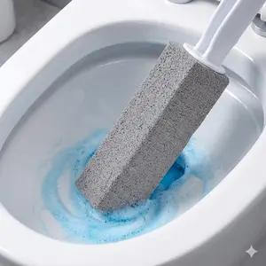 No-Drill Strong Water Stain Cleaner Brush, Handle Hard Water Stains Rust Remover, Multi-Purpose Cleaning Tool, Pool Tile Shower Deep Clean Brush, 2-Pack