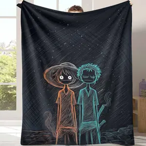 Abstract Duo Neon Line Art Flannel Blanket Artistic Sketch Print Design Soft Warm Lightweight Durable Cozy Home Decor Throw Ideal for Sofa Bedroom Office Gift or Lounge Use summerwins