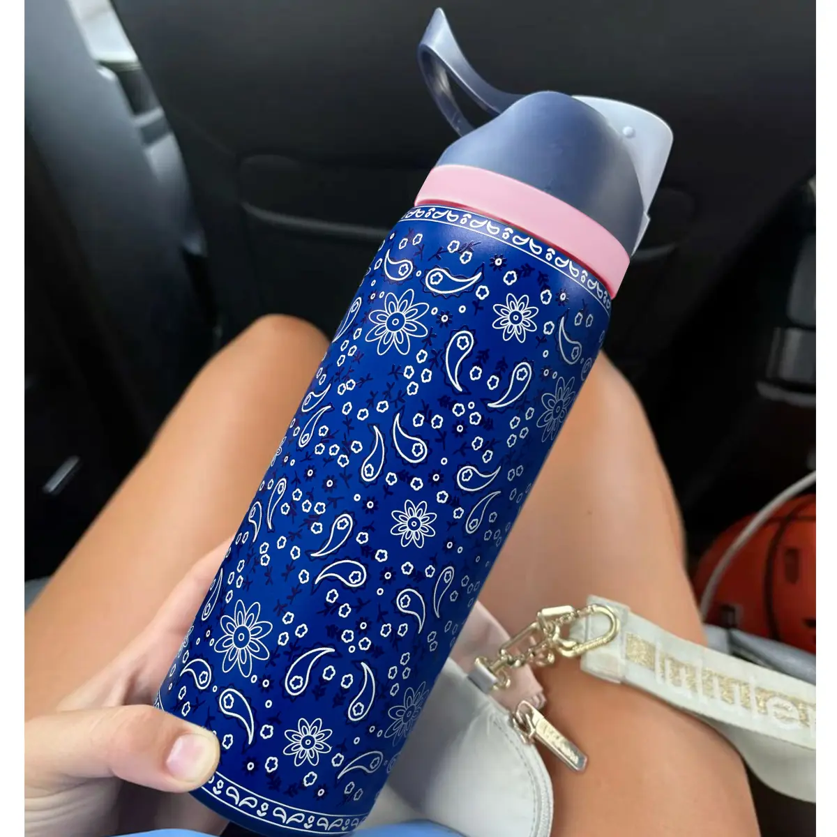 0wICashew nut pattern 32OZ/945ml Keeps ice for 8–12 hours-Cycling water bottle - Car-mounted ice cooler cup - Baseball/Football/Basketball/Rugby/fitness/Skiing/Yoga/Tourism/Yourth camping accessory