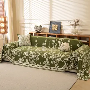 Soft Chenille Sofa Throw Blanket Sofa Slipcover, Breathable and Non-Slip, Comfortable for Long Sitting, Ideal for Daily Use, Parent-Child Play, Pet Rest