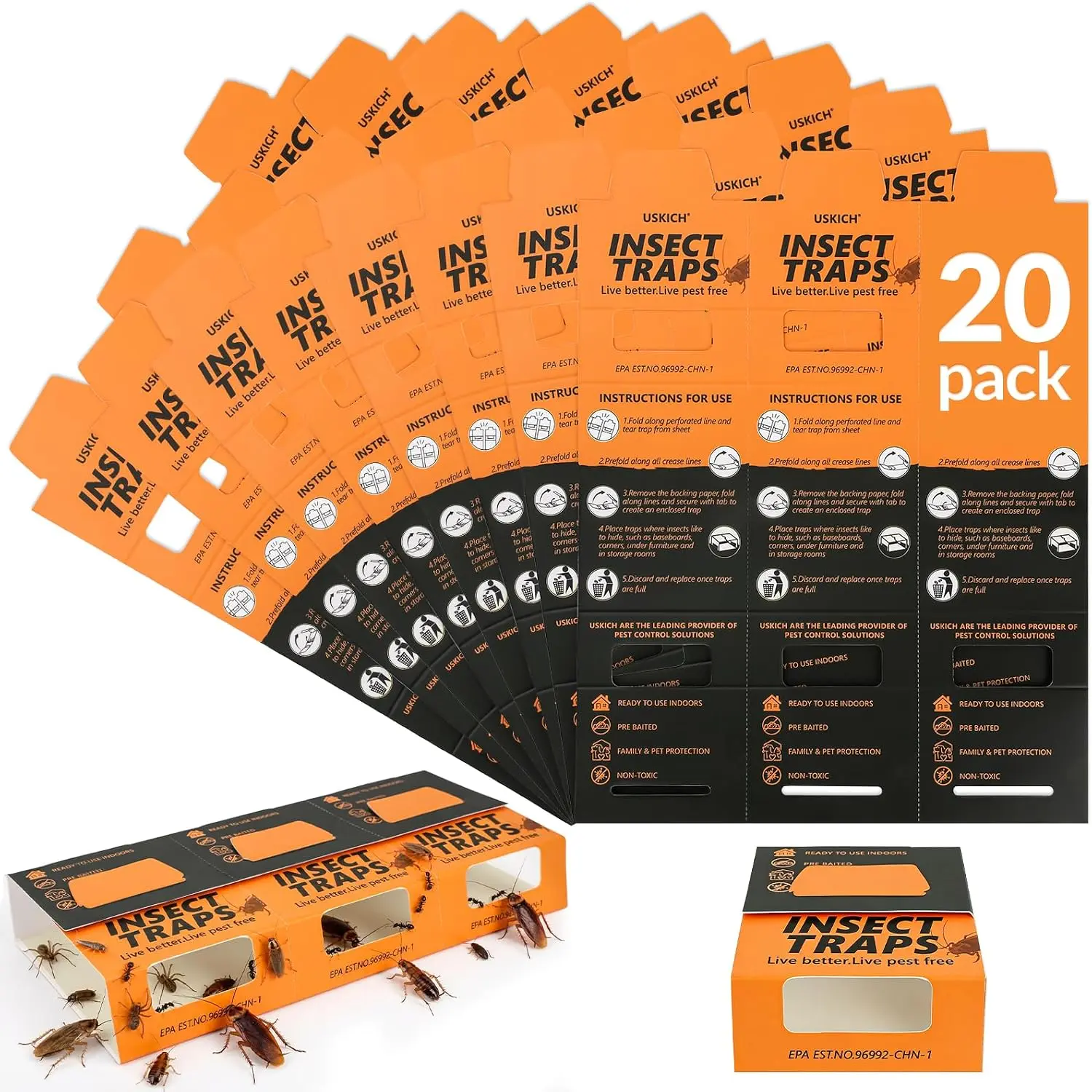Roach Traps, Cockroach Traps Indoor Home, Glue Roach Traps,Indoor Roach Trap, Garage & Shed, Pest Control for Home,Child & Pets Safe