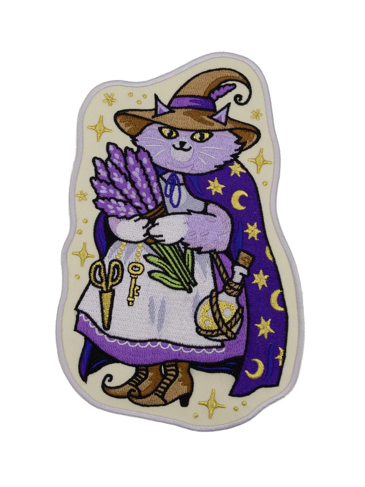 Lavender Cat Witch Patch CAT COVEN