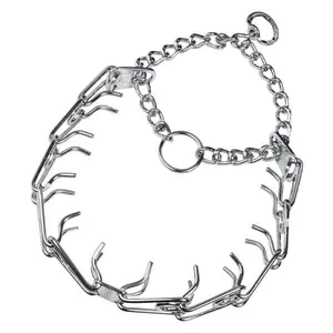 HERM SPRENGER - Chrome ULTRA-PLUS Prong Collar with Center-Plate and Assembly Chain