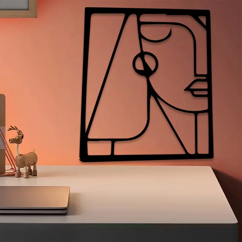 1pc Modern Abstract Metal Wall Art, Modern Abstract Statue Mural, Perfect for Bedroom Wall, Living Room Wall, Office Wall, Christmas Decor, Ideal Gift for Art Collectors, Durable Metal