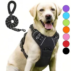 Dog Harness, No-Pull Pet Harness With 2 Leash Clips, Adjustable Soft Padded Dog Vest, Reflective No-Choke Pet Oxford Vest With Easy Control Handle For Large Dogs-The Vest And Rope Are Not A Set Set And Need To Be Purchased Separately