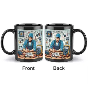 1pc 11oz Electrical Circuit Repair Engineer Ceramic Mug! Heat-resistant and non-scorching, industrial-style ceramic cup! The top choice for electronic technicians/engineers as a coffee cup gift!