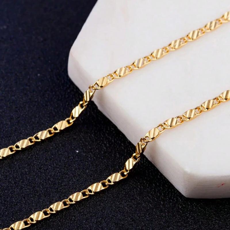 Chiếc dây chuyền vàng 18K tinh xảo này, rộng 2mm và dài từ 16 đến 30 inch, phù hợp cho cả nam và nữ, đa năng, thanh lịch và là một món quà hoàn hảo.