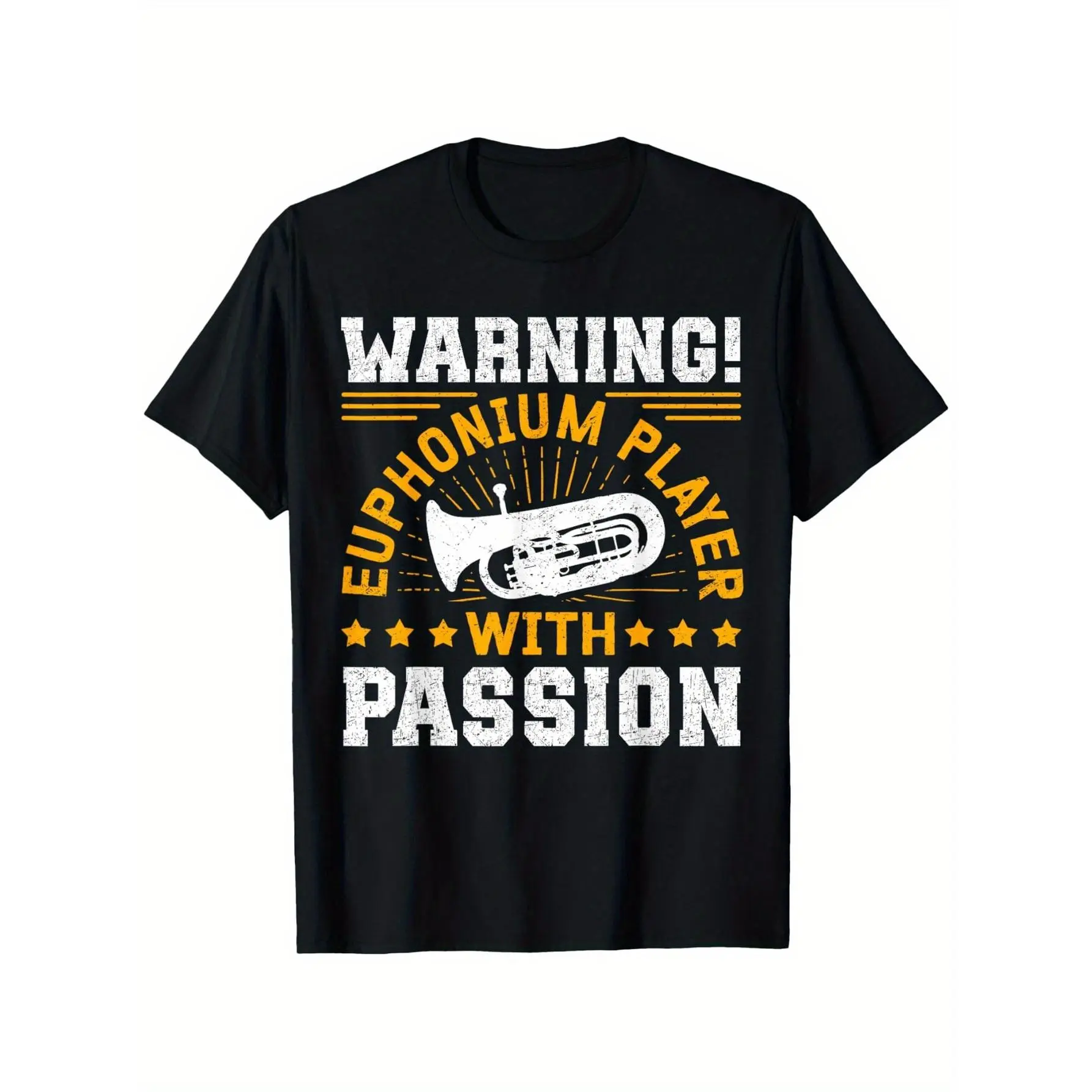 Euphonium Brass Euphoniumist Euphonium Brass Orchestra T-Shirt, Men'S crew neck T-shirt, Stylish Casual Micro stretch, short sleeve, fine print, cotton, 180g, black, size S-XXXL y2k  outfits  men time  tee  shirt   double  graphic tee