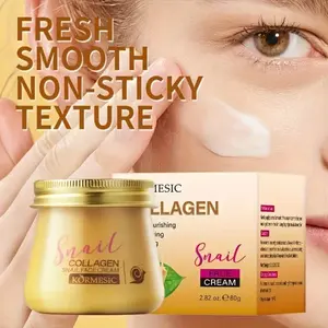 Collagen Snail Moisturizing Face Cream, 80g Box, Massage Nourishing Skin Softening Hydrating Skincare, Collagen Protein, Snail Mucus Filtrate, Nicotinamide