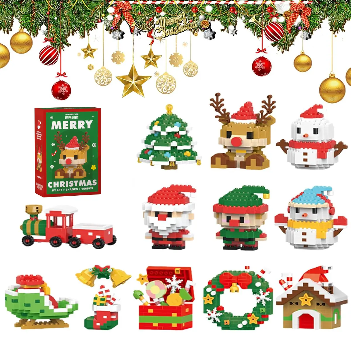 2026 Christmas Advent Calendar Building Blocks, 4/12 Days Christmas Themed Nativity Building Blocks, Xmas Party Favor Supplies for Boys Girls, Kids Xmas Fun Gifts, Countdown Calendar
