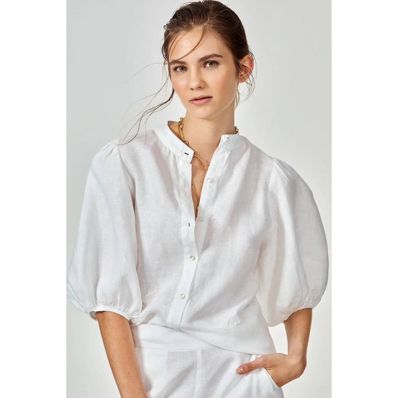 Bubble Shirt in White, from Lanhtropy