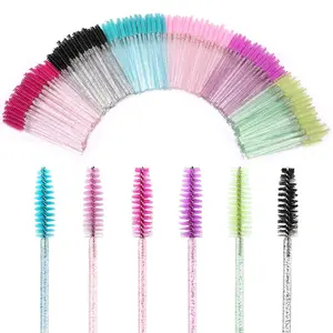 300 PCS Disposable Mascara Brushes Crystal Eyelash Brushes Mascara Wands Applicator Eyelash Extensions Makeup Tools Eyebrow Brush (Crystal multicolor) springtok