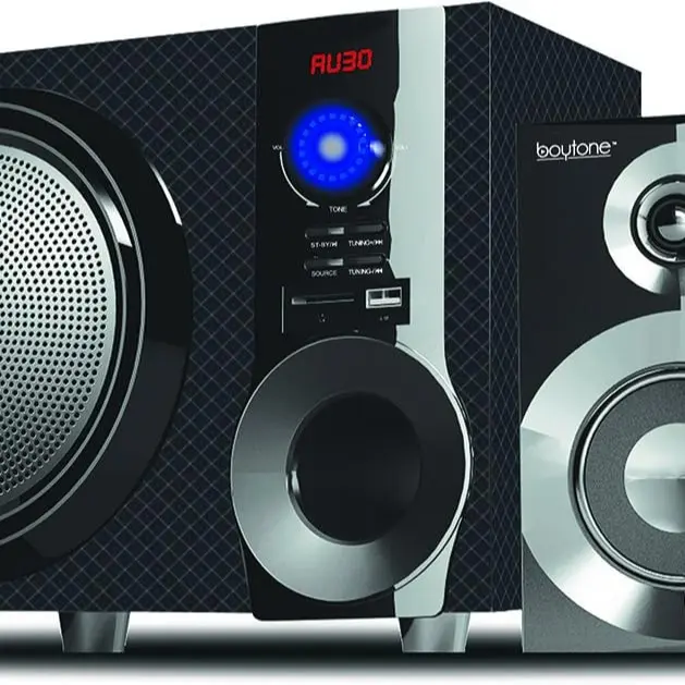 Boytone BT-210FD Wireless Bluetooth 30W Audio Speaker System, 55W Output, 6.5" Subwoofer, FM Radio, Remote Control, USB/SD/AUX Connectivity, 3.5mm Jack for Smartphone, Digital, MP3 Devices