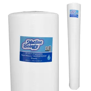 31 inch Disposable Non-Woven / WATERPROOF Sheets  | 80cm x 180cm | 50 Roll | HOTLINE BEAUTY