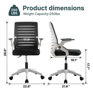 ERGONOMIC MESH OFFICE CHAIR – Adjustable Height, 250LBS Capacity & Breathable Design
