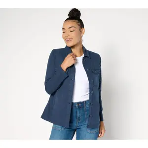 Liverpool Los Angeles Peplum Hem Shacket - Royal Navy