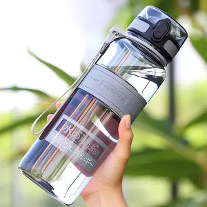 Reusable Sports Water Bottle 1L, BPA Free Tritan Plastic, Gym Filtered Leak-Proof Lid, Suitable for Students and Adults, Drinking Cup Cover