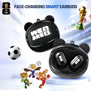 2026 FIFA World Cup Official Licensed Panda Wireless Earbuds | Bluetooth Earphones with Touch Control | IPX5 Water-Resistant | Compact Charging Case | Football Fan Collection Gift