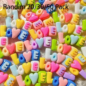 Letter Love Cream Resin Mini Toy, Micro Landscape Decor, Garden Ornament, Dollhouse Decoration, Mini Car Decor, Magical Happy Toy