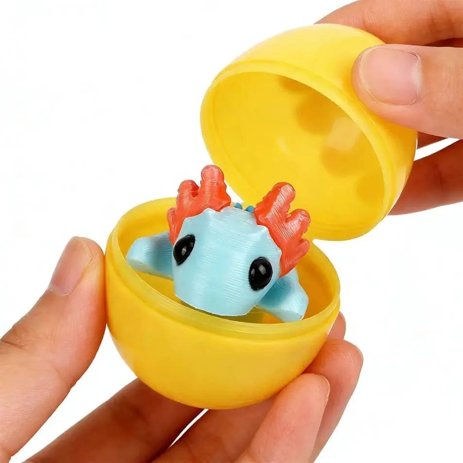 24 Pack Prefilled Easter Eggs with 3D Axolotl Toys – Mini Animal Fidget Figures, Easter Basket Stuffers for Toddlers Boys & Girls Play Surprises Miniature Set