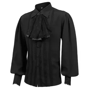 Men’s dress shirts, long sleeves — vampire, renaissance, steampunk, gothic, ruffled vintage medieval shirts; men’s clothing chemise