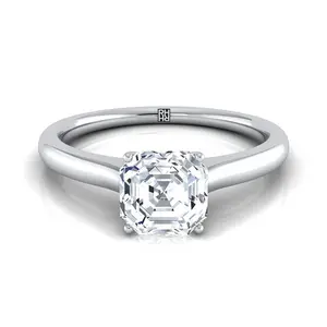 The Rosanna Cathedral Engagement Ring Setting for Asscher Diamonds in Platinum