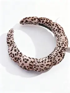 Women's Leopard Print Hairband, Sponge Cloud Bubble Headband, Versatile Daily Accessory, Perfect for Outdoors and Home Use