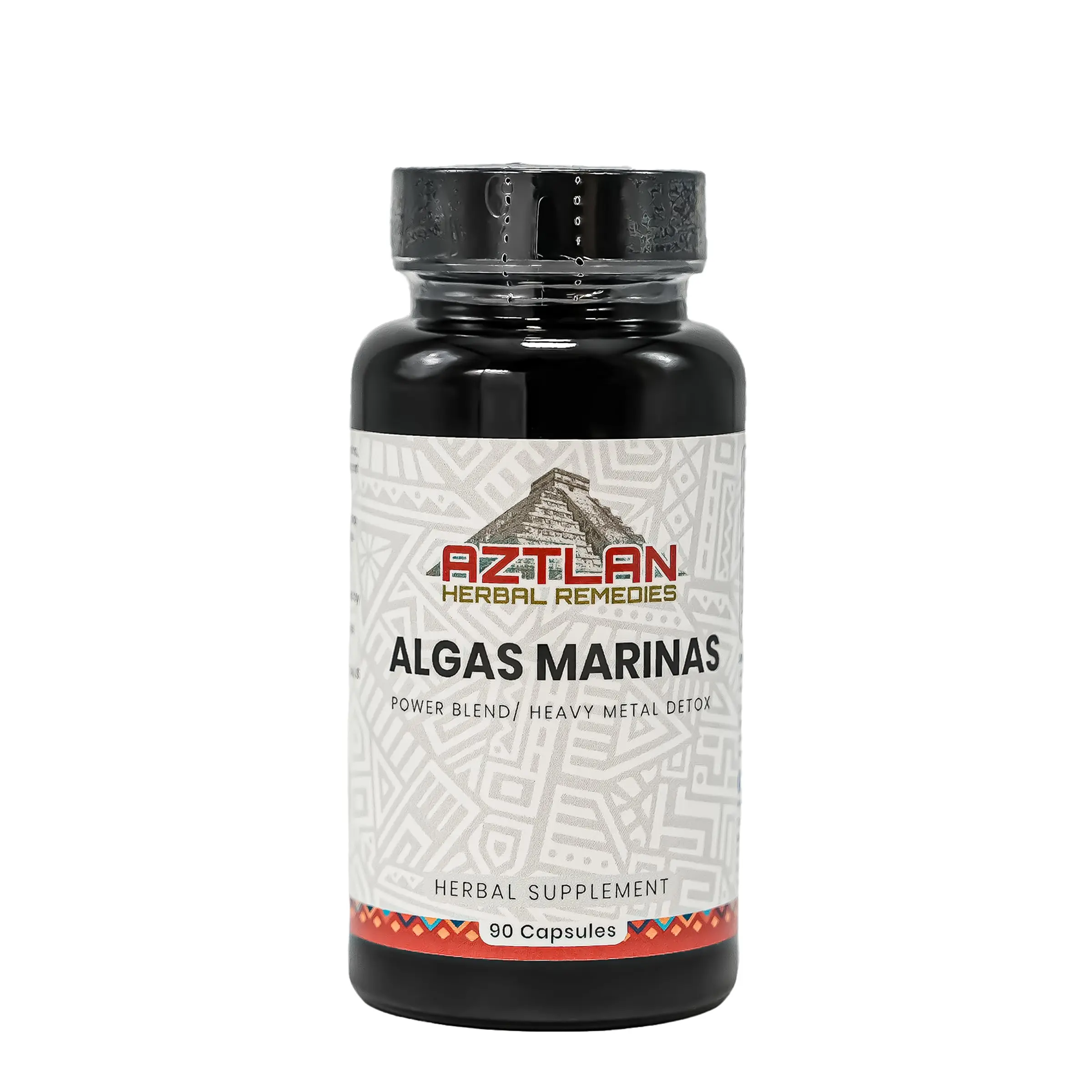 AzTLAN Herbal Remedies Algas Marinas Marine Algae Power Blend Heavy Metal Detox 90 Capsules for Thyroid Support & Metabolism Healthcare Supplement