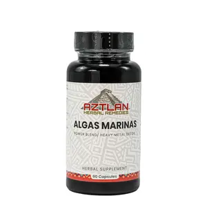 AzTLAN Herbal Remedies Algas Marinas Marine Algae Power Blend Heavy Metal Detox 90 Capsules for Thyroid Support & Metabolism Healthcare Supplement