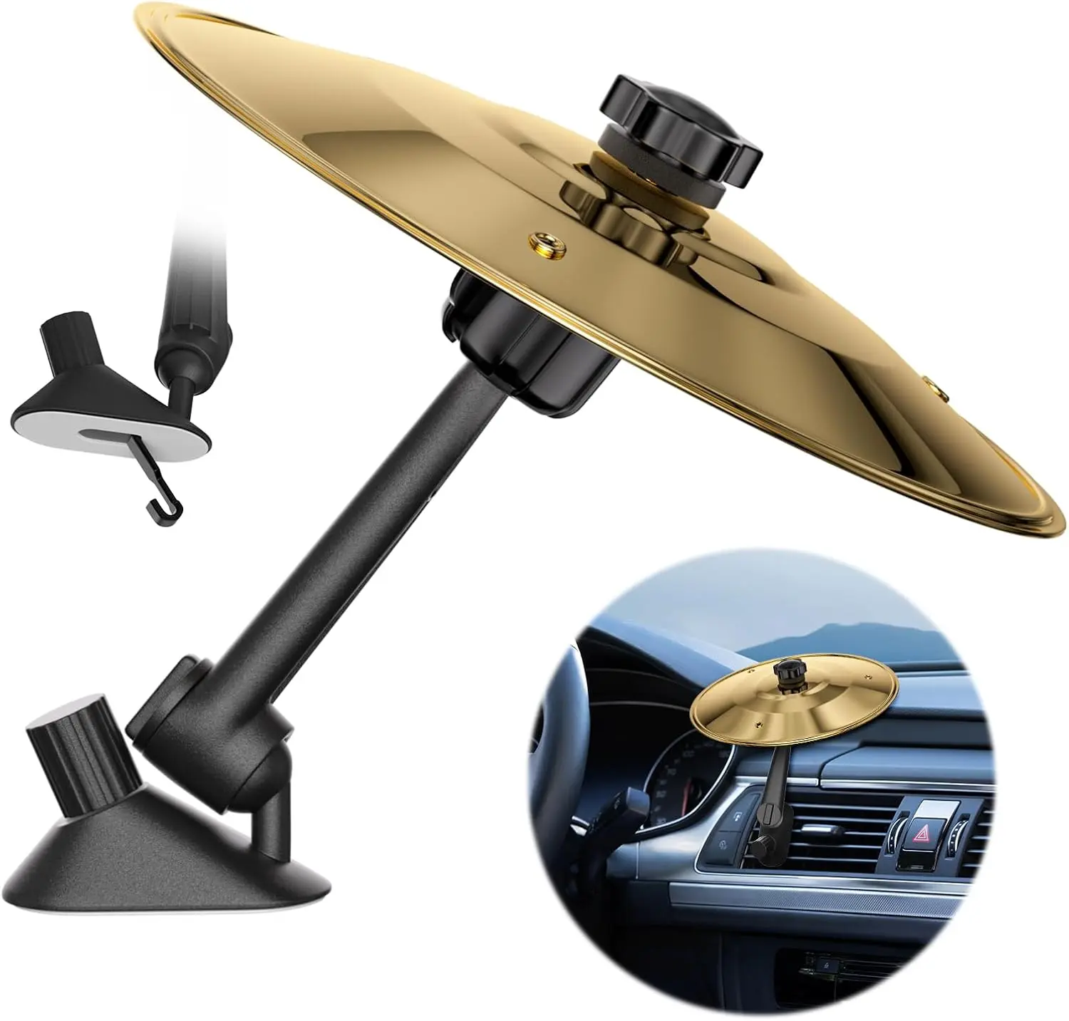 Car Cymbal - Fun Air Vent Clips Drum Cymbal, Easy Clip-On Mini Cymbal for Music Lovers, Compact Durable Car Accessory for All Types Of Vehicles, Easy Installation and Rugged, Mother's Day  gift Father's Day Gift summer wins