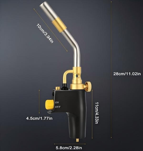 Propane Torch Head, High Intensity Trigger Start Mapp Gas Torch with Self Ignition & Flame Lock, Adjustable Flame for Welding, Brazing, Soldering, Cooking & Ice Melting (Gas Tank Not Included), Multi-Functional Propane Torch Head, High Intensity Trigger Start Mapp Gas Torch with Self Ignition & Flame Lock, Adjustable Flame for Welding, Brazing, Soldering, Cooking & Ice Melting (Gas Tank Not Included), Multi-Functional