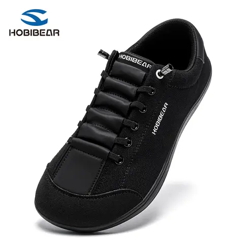 HOBIBEAR Women's Barefoot Minimalist Trainers - Brand New Upgrade, 0-Drop, Wide Width Geometric Canvas Slip-Ons, Walking Shoes, Athletic Training Casual Trainer Footwear