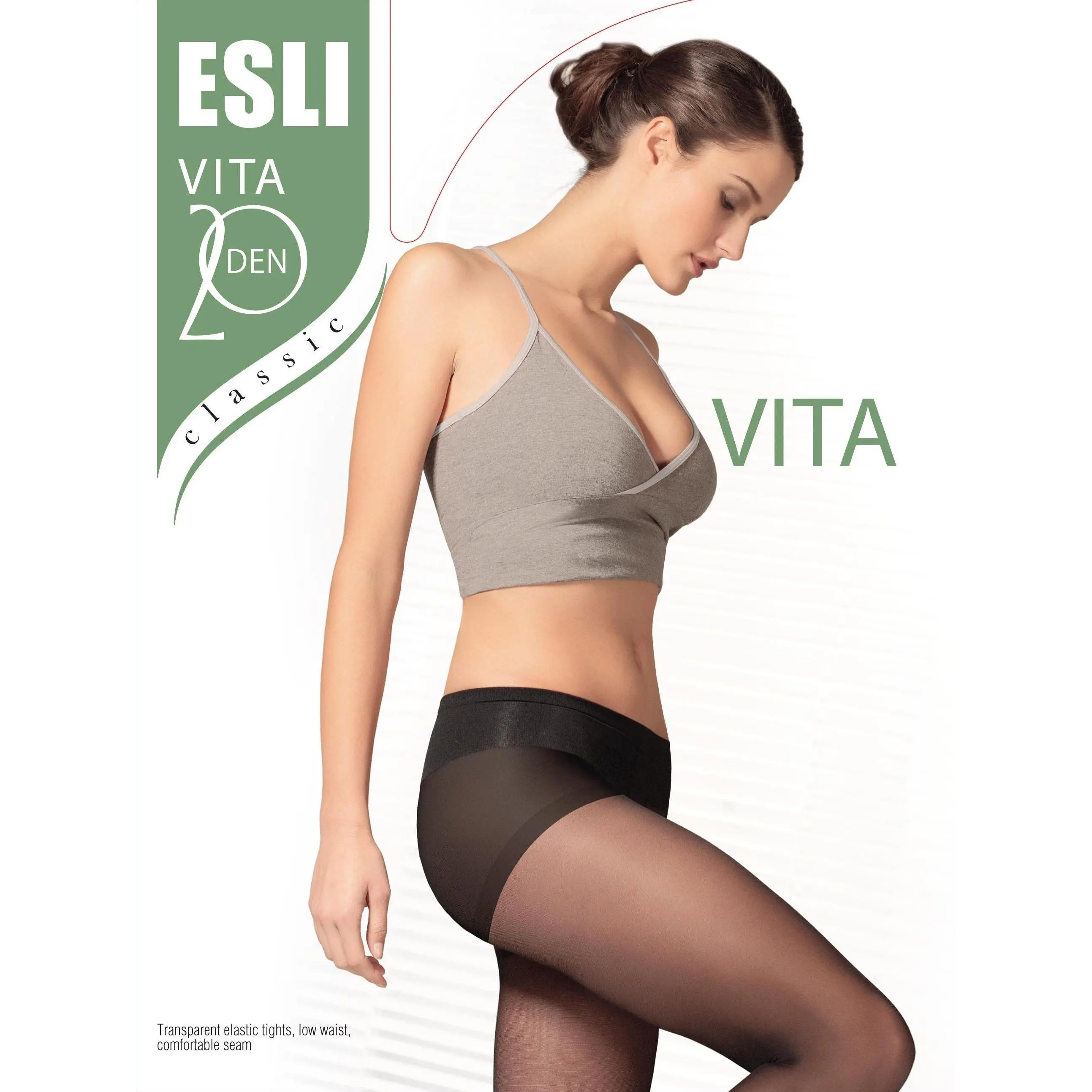 Conte Elegant Women's Sheer 20 Den Tights, Comfortable Plain Stretch Fabric with Low Waist, Adjustable Waistband & Reinforced Toes