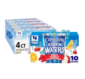 Capri Sun Roarin' Waters Flavored Water Beverage, 40 Pouches, for School Lunches and On-the-Go Hydration, Fruit Punch Natural Flavor with Other Natural Flavor, All Natural Ingredients, 6 oz