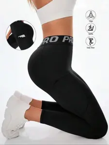 Women's High Waist Yoga Pants with Pockets, Side Pocket Design, Butt Lifting Tight Fit, Outdoor Casual Fitness Daily Wear, Shaping Leggings