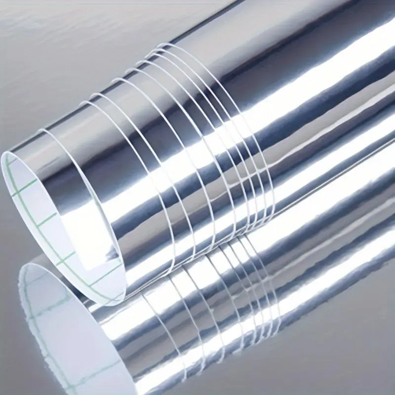 Ultra-Glossy Silvery Chrome Mirror Car Vinyl Wrap - Reflective Decal Sheet with Air-Release Technology for Seamless Application - Durable and Long-Lasting Vehicle Sticker Film Roll for Cars