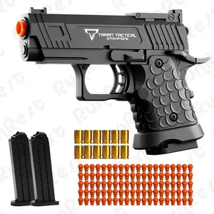 RunRest Soft Bullet Gun Toy Pistol With 100 Bullets, 12 Shells, And 2 Mazines New Toy Gun Pistol Hollow Hanging Machine, Toy Foam Blaster, Outdoor Sports Shooting Game