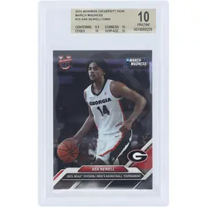 Asa Newell University of Georgia 2025 Bowman University Now March Madness #10 BGS Authenticated 10 Card - 9.5,10,10,10 Subgrades