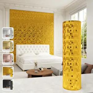 1 roll of diamond-patterned 3D self-adhesive wallpaper, featuring a simple, Modern, thickened metallic texture. It's easy to peel and apply, cut, and remove, suitable for background walls, rooms, studies, bedrooms, Living Room, and home decoration.