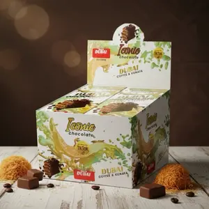 Iconic Chocolate Dubai Coffee & Kunafa Chocolate Box Pack of 12 200g Bars Rich Flavor and Indulgent Snack