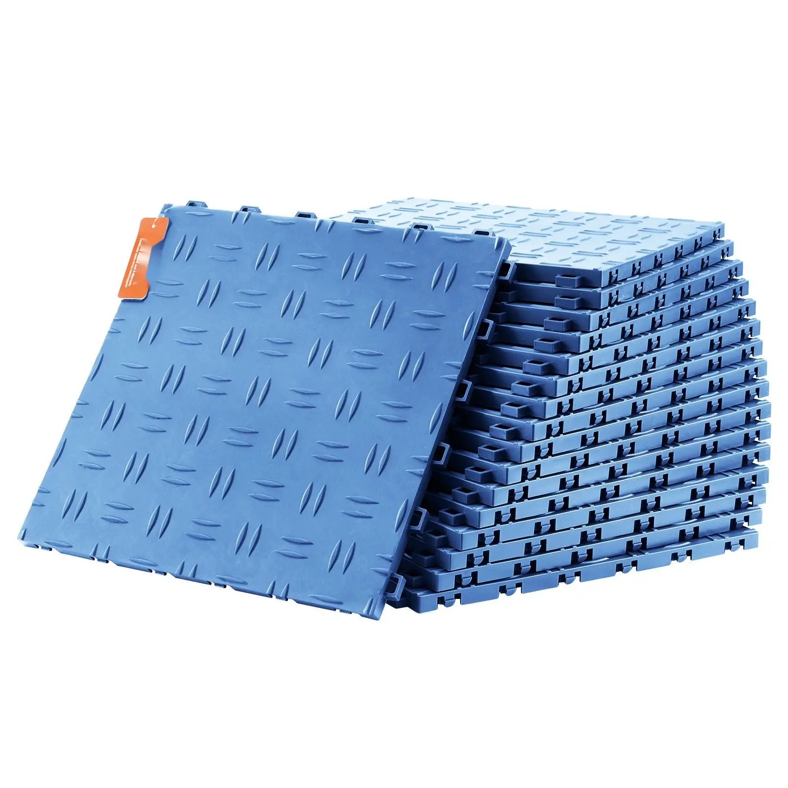 Interlocking Garage Floor Tiles, 12 x 12 x 0.53 Inches, 25 Pack, Non-Slip, Double-Sided Texture, Durable Garage Flooring Tiles for Garages, Basements, Workshops, Easy Clean, Blue, Indoor Outdoor Use, Easy Maintenance, Stackable