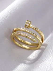 1 PC Charm Cubic Zirconia Flower Statement Multi Ring For Women For Valentine's Day Gift Wedding Anniversary Party Jewelry Copper Rings