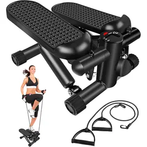 Full Body Toning Mini Stepper Stair Machine with Resistance Bands Home Small Space Workout Equipment