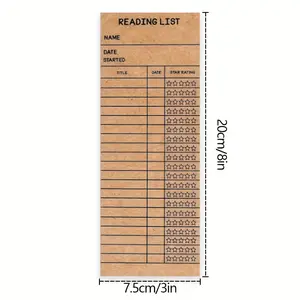 10/50/100 Pcs Reading List Bookmark, Personal Libraries Cards, Reading Log Bookmark for Gifts, Literary Supplies for Reading Enthusiasts, Book Accessories
